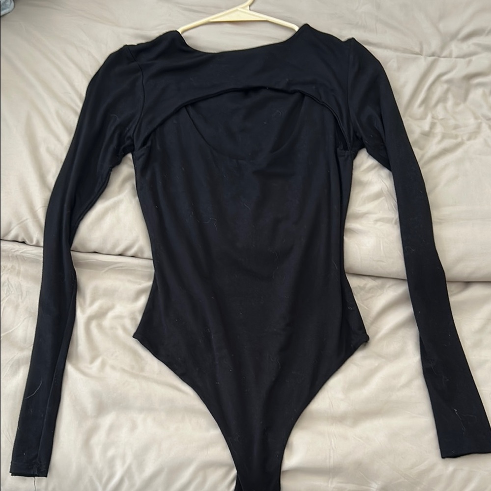 Naked Wardrobe Black Long-Sleeve Bodysuit